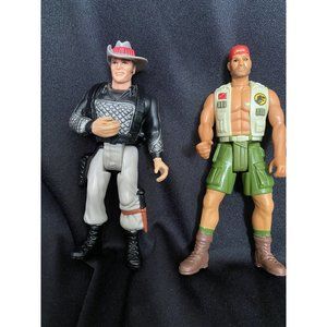 Vtg JURASSIC PARK SGT. TURNER & HARRISON Action Figure 1993 Kenner 4.5"